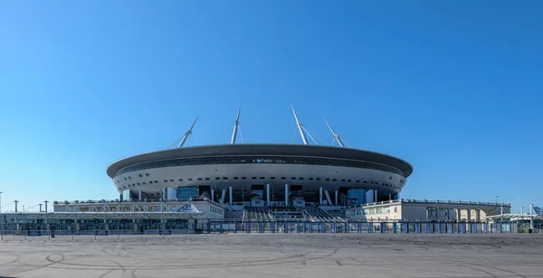 Saint Petersburg Rusia Abr 2018 Construcción Del Nuevo Estadio Fútbol —  Fotos de Stock