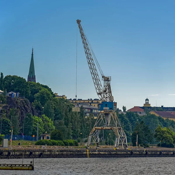 Kotka Finnland Juni 2018 Alter Verwitterter Portalkran Alten Veralteten Frachthafen — Stockfoto