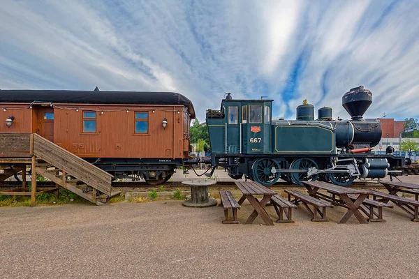 Kotka Της Φινλανδίας Ιουνίου 2018 Παλιά Ατμομηχανή Ατμού Σειράς Vr1 — Φωτογραφία Αρχείου