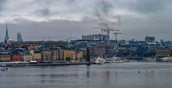 Stockholm Sverige Dec 2018 Vackra Vinter Landskap Panorama Gamla Stan — Stockfoto