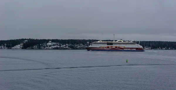Stockholm Schweden Dez 2018 Fährschiff Grace Viking Line Finnische Kreuzfahrtfährenmarke — Stockfoto
