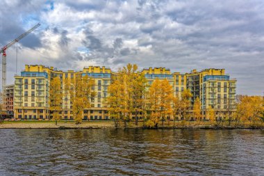 Saint-Petersburg, Rusya-17 Ekim 2018: Modern elit konut kompleksi 