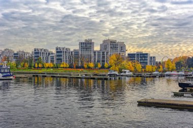 Saint-Petersburg, Rusya-17 Ekim 2018: Modern elit konut kompleksi 