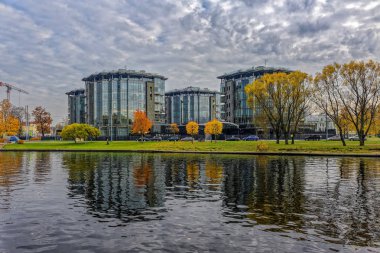 Saint-Petersburg, Rusya-17 Ekim 2018: Modern elit konut kompleksi 