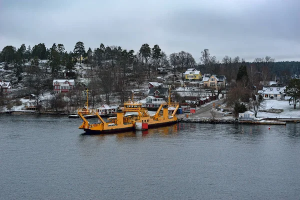 Landmarks of Stockholm archipelago at winter, Sweden — Stock Photo, Image