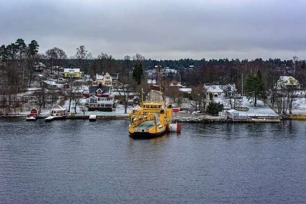 Lugares de interés del archipiélago de Estocolmo en invierno, Suecia — Foto de Stock