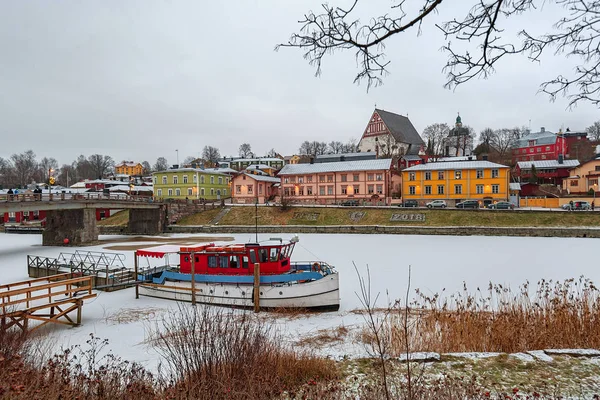 Ciudad de Porvoo en Finlandia en invierno . — Foto de Stock
