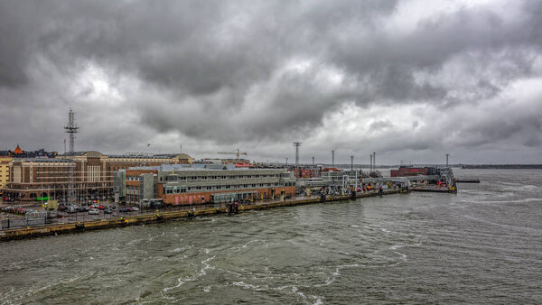 Helsinki main harbour Viking Line Terminal on the embankment Kat