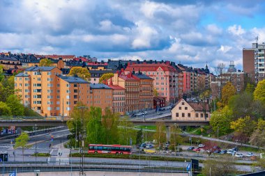 Wat gelen şehir sahnesi i Sodermalm ilçe yüksek nokta görünümü