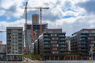 Yeni bir apartman buildi şantiye inşaat faaliyeti