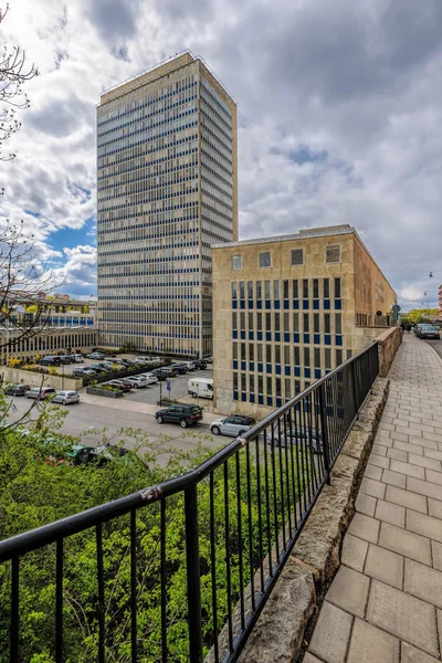 Construção da sede da companhia de seguros Folksam (75m, 22 andares — Fotografia de Stock