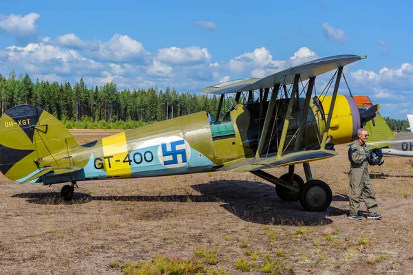 Ostatni na świecie latający brytyjski wykonany Gloster Gauntlet II "gt-400 — Zdjęcie stockowe