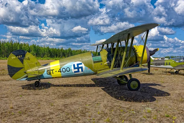 Ostatni na świecie latający brytyjski wykonany Gloster Gauntlet II "gt-400 — Zdjęcie stockowe