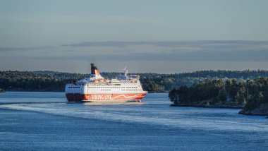 Viking Hattı 'ndan feribot gemisi Amorella Stockholm A' dan geçiyor.