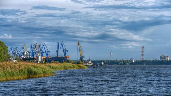 Coal Handling Terminal Gantry Cranes Vysotsk Cargo Port — Stock Photo, Image