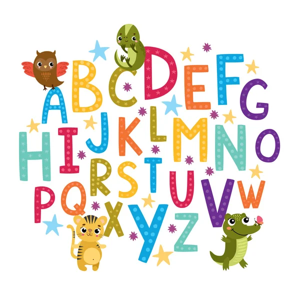 Vector Alphabet Children Beautiful Lettering Hand Drawn Letters Typography Designs Royalty Free Stock Illustrations