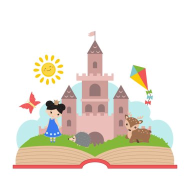 Hayal gücü kavramı. Kale ve Prenses ile açık kitap