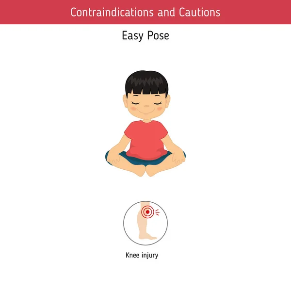 Infografías Pose Yoga Contraindicaciones Easy Yoga Pose Ilustración Estilo Dibujos — Vector de stock