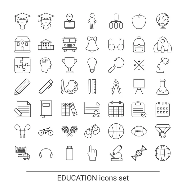 收藏教育图标 学校和大学元素用于网络 智能手机应用 Ets — 图库矢量图片
