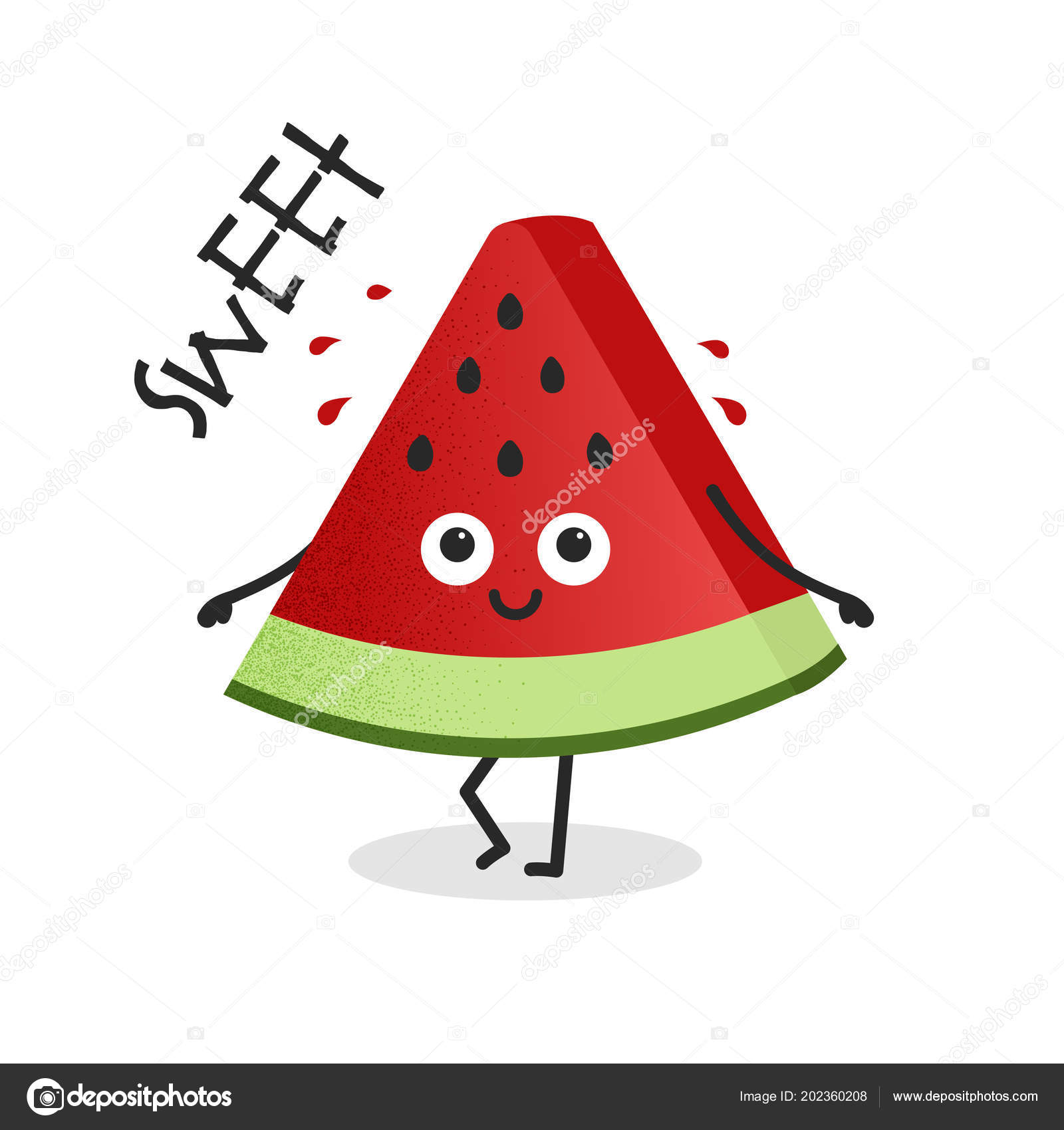 Summer Fruits Vector Watermelon Dots Cute Cartoon Characters Stock Vector  Image by ©NinaMunha #202360208