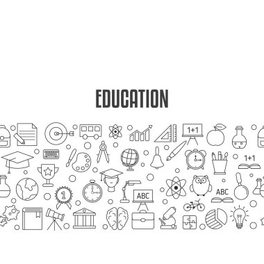 Eğitim tasarım konsepti. Arka plan ile eğitim, okul ve üniversite kutsal kişilerin resmi.