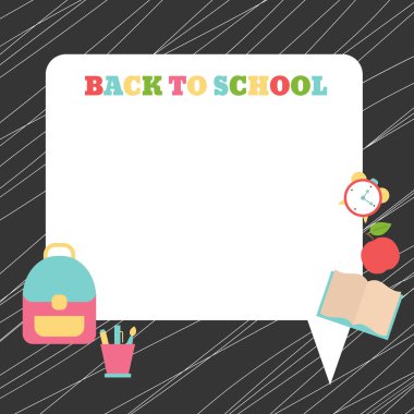 Okula dönüş. Arka plan, metin için yer ile.