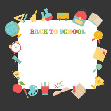 Okula dönüş. Arka plan, metin için yer ile.