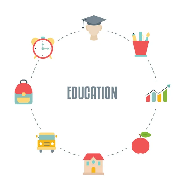 Back School Theme Education School University Icons — Stock Vector