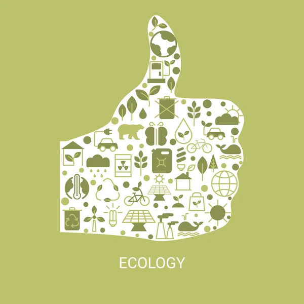 Background Ecology Icons Recycling Ecological Design Concept — Stock Vector