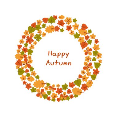 Sonbahar yaprakları ile vektör arka plan. Mutlu sonbahar ve hasat.