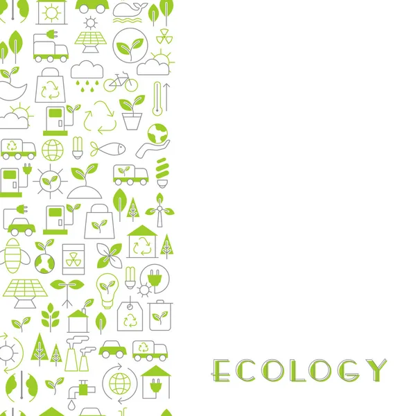 Hintergrund Mit Öko Symbolen Konzept Des Ökologischen Problems — Stockvektor