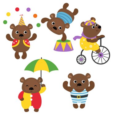 Sirk tema. Sirk ayıların farklı eylemleri ile ayarla.