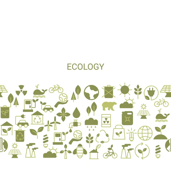 Antecedentes Con Iconos Ecología Concepto Problema Ecológico — Vector de stock