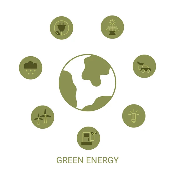 Groene Energie Infographic Presentatiesjabloon Geïsoleerde Vectorillustratie — Stockvector