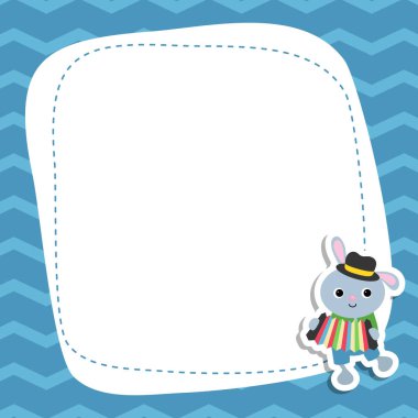 Karikatür tavşan ile tebrik kartı. Sirk tema.