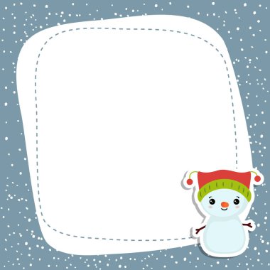 Kardan adam ve senin metin için yer ile Noel ve yılbaşı tebrik kartı.