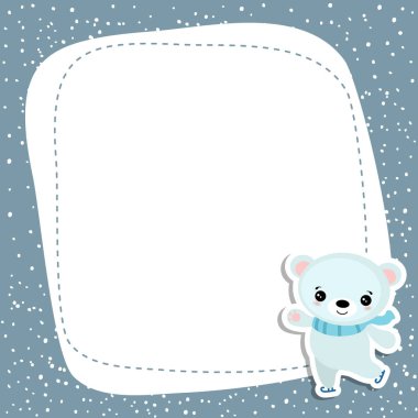 Kutup ayısı ve senin metin için yer ile Noel ve yılbaşı tebrik kartı.