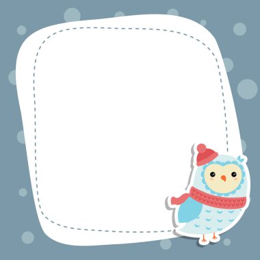 Baykuş ve senin metin için yer ile Noel ve yılbaşı tebrik kartı.