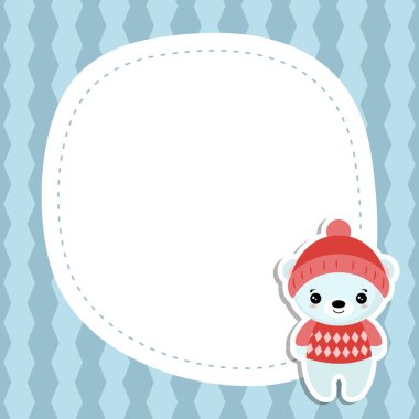 Kutup ayısı ve senin metin için yer ile Noel ve yılbaşı tebrik kartı.