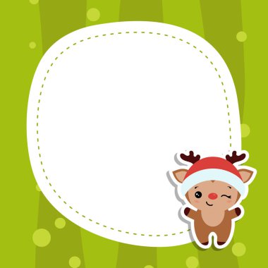 Raindeer ve sizin metin için yer ile Noel ve yılbaşı tebrik kartı.