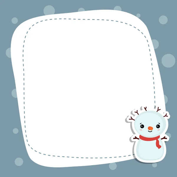 Christmas New Year Greeting Card Snowman Space Your Text — Stock Vector