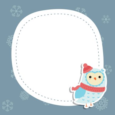 Baykuş ve senin metin için yer ile Noel ve yılbaşı tebrik kartı.