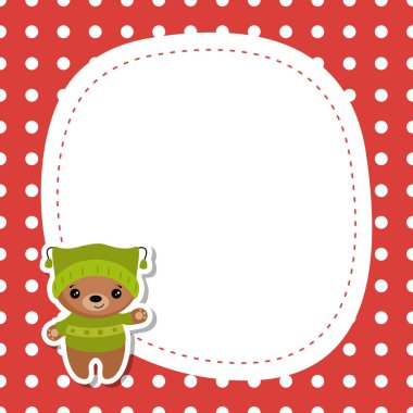 Ayı ve senin metin için yer ile Noel ve yılbaşı tebrik kartı.