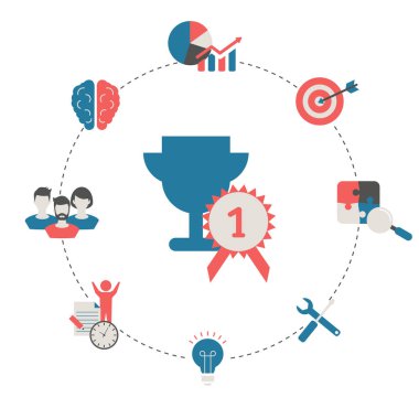 İş ve başarı kavramı modern düz tasarım.