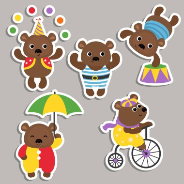 Sirk tema. Sirk ayıların farklı eylemleri ile ayarla.