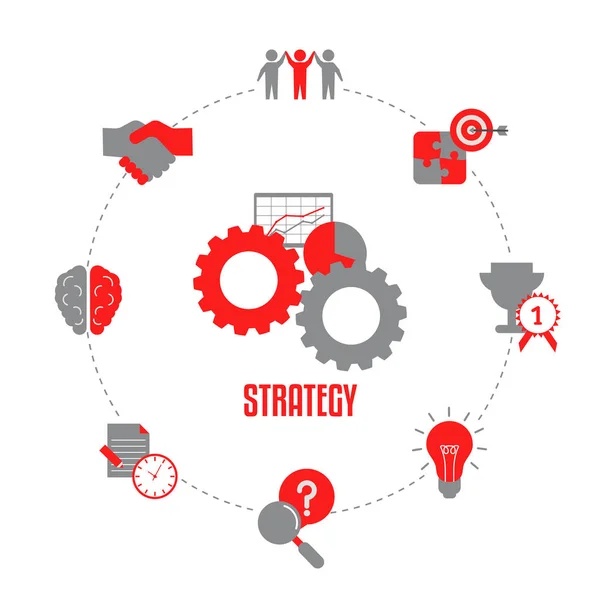 Projektet Och Strategi Affärsidé Isolerade Vektorillustration Trendiga Platt Design — Stock vektor