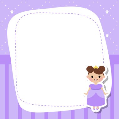 Güzel prensesler ile tebrik kartı. Vektör arka plan.