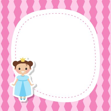 Güzel prensesler ile tebrik kartı. Vektör arka plan.