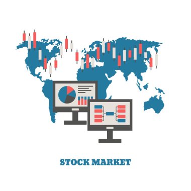 Borsa kavramı. Trendy düz tasarlamak.