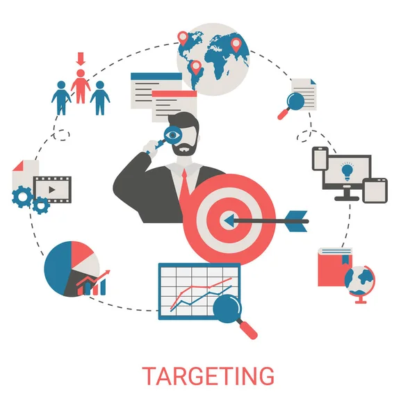 Business target concept. Hit the target, goal achievement. Trendy flat design.